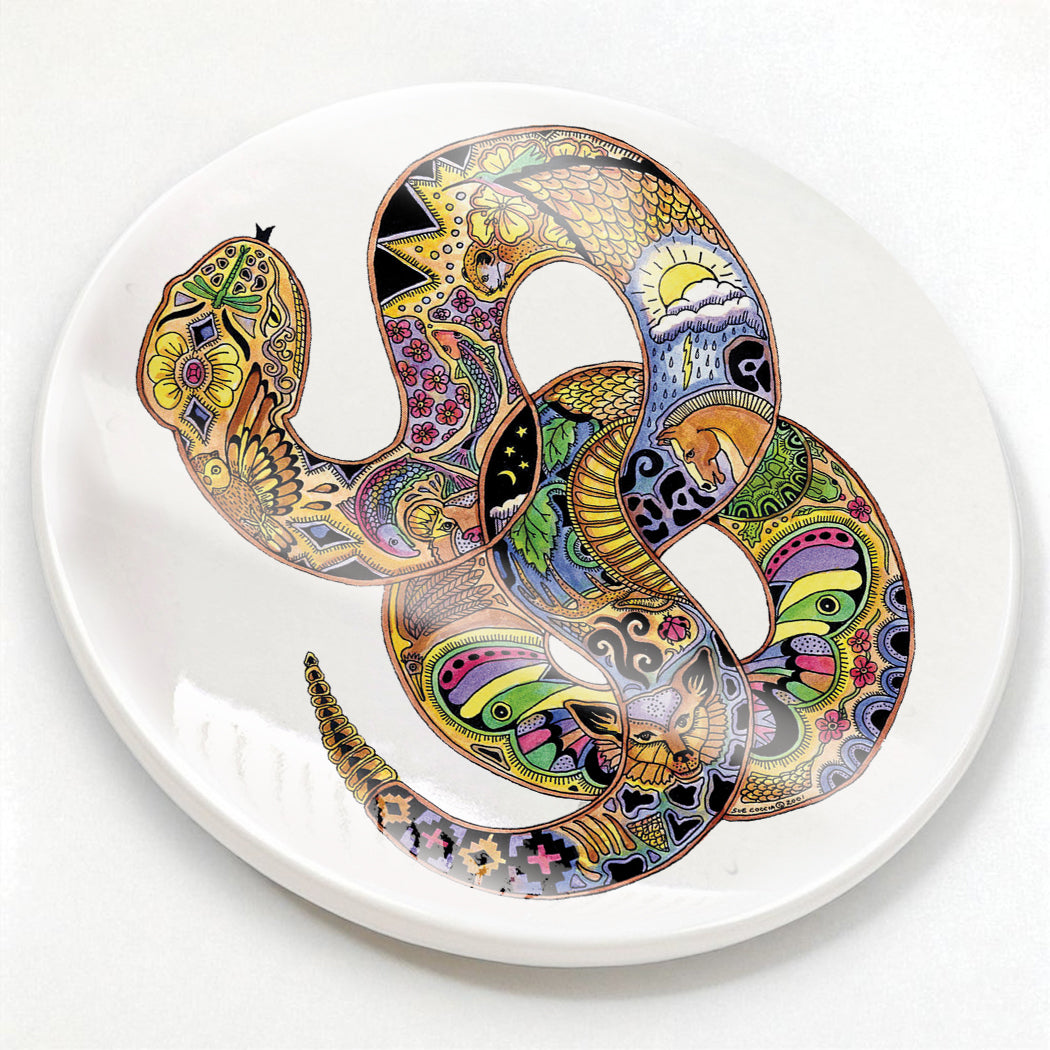 Snake Glazed Ceramic Coaster