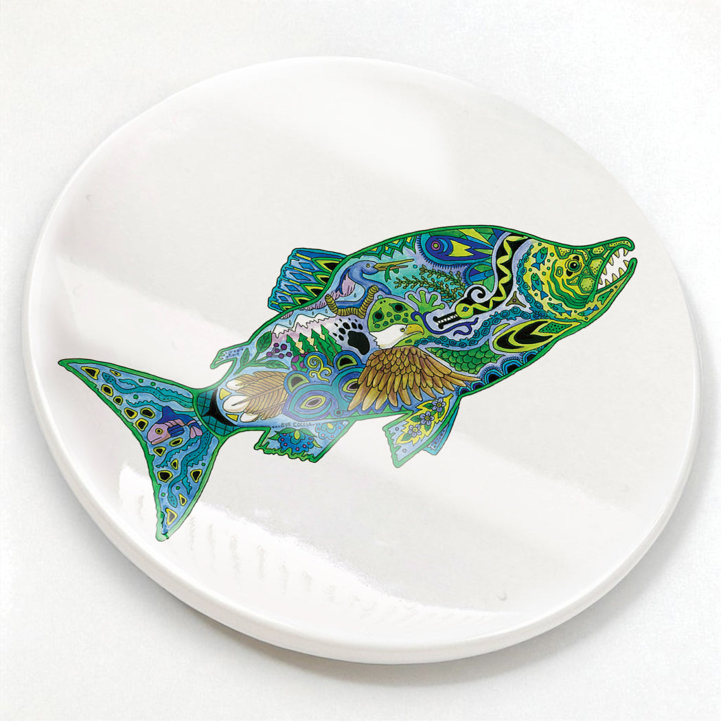 Sockeye Glazed Ceramic Coaster