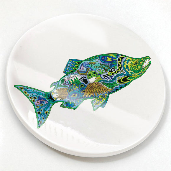 Sockeye Glazed Ceramic Coaster