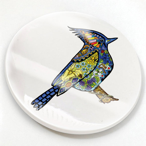 Steller's Jay Glazed Ceramic Coaster
