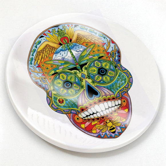 Sugar Skull Glazed Ceramic Coaster