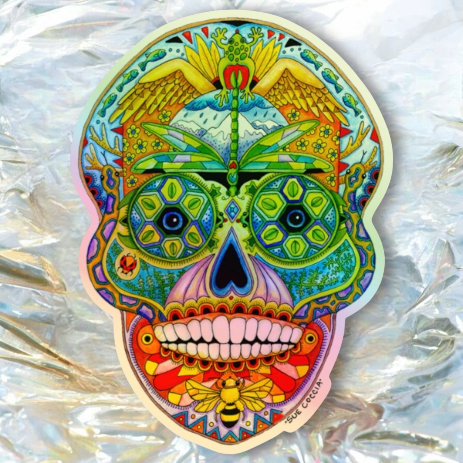 Sugar Skull Holographic Sticker
