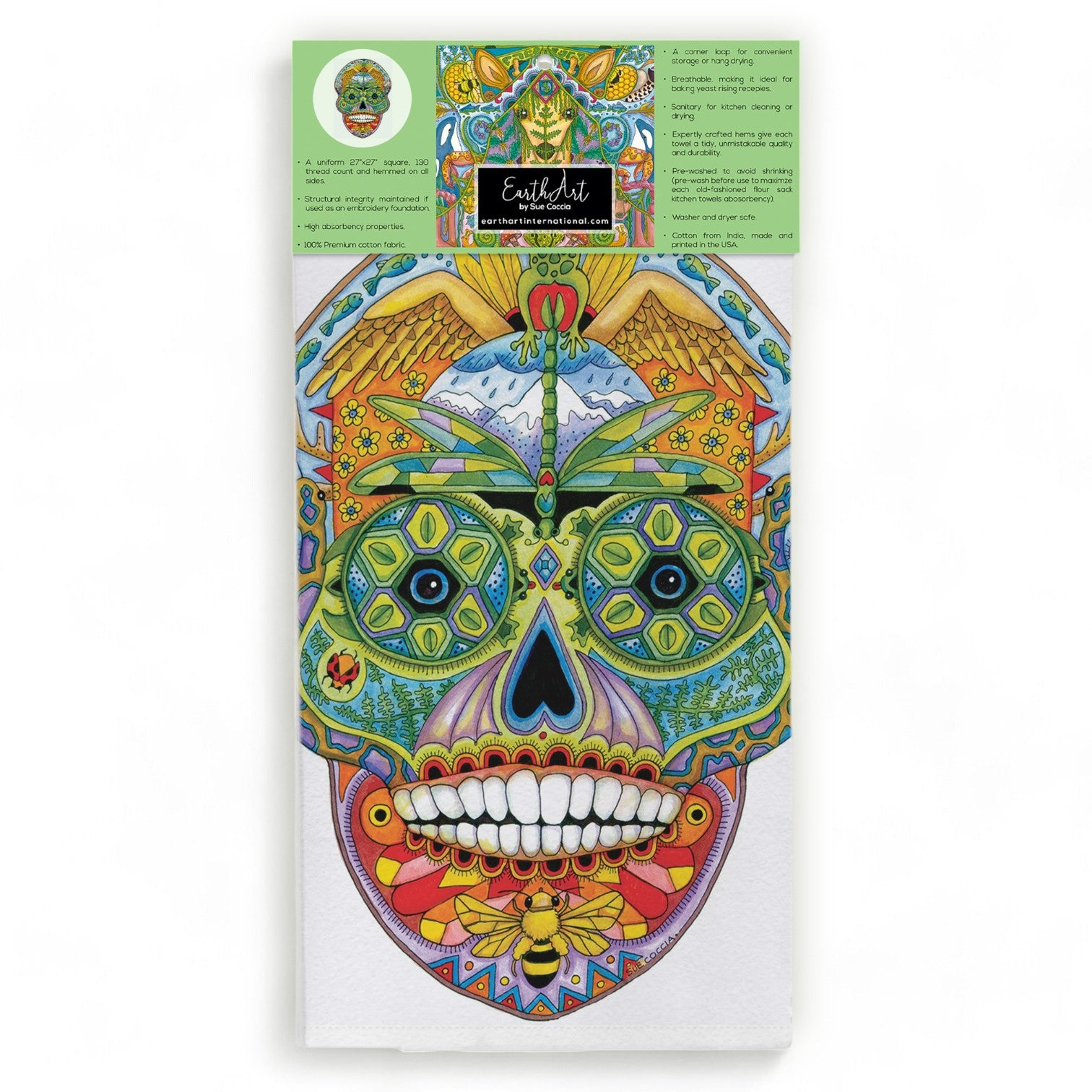 Sugar Skull Flour Sack Towel