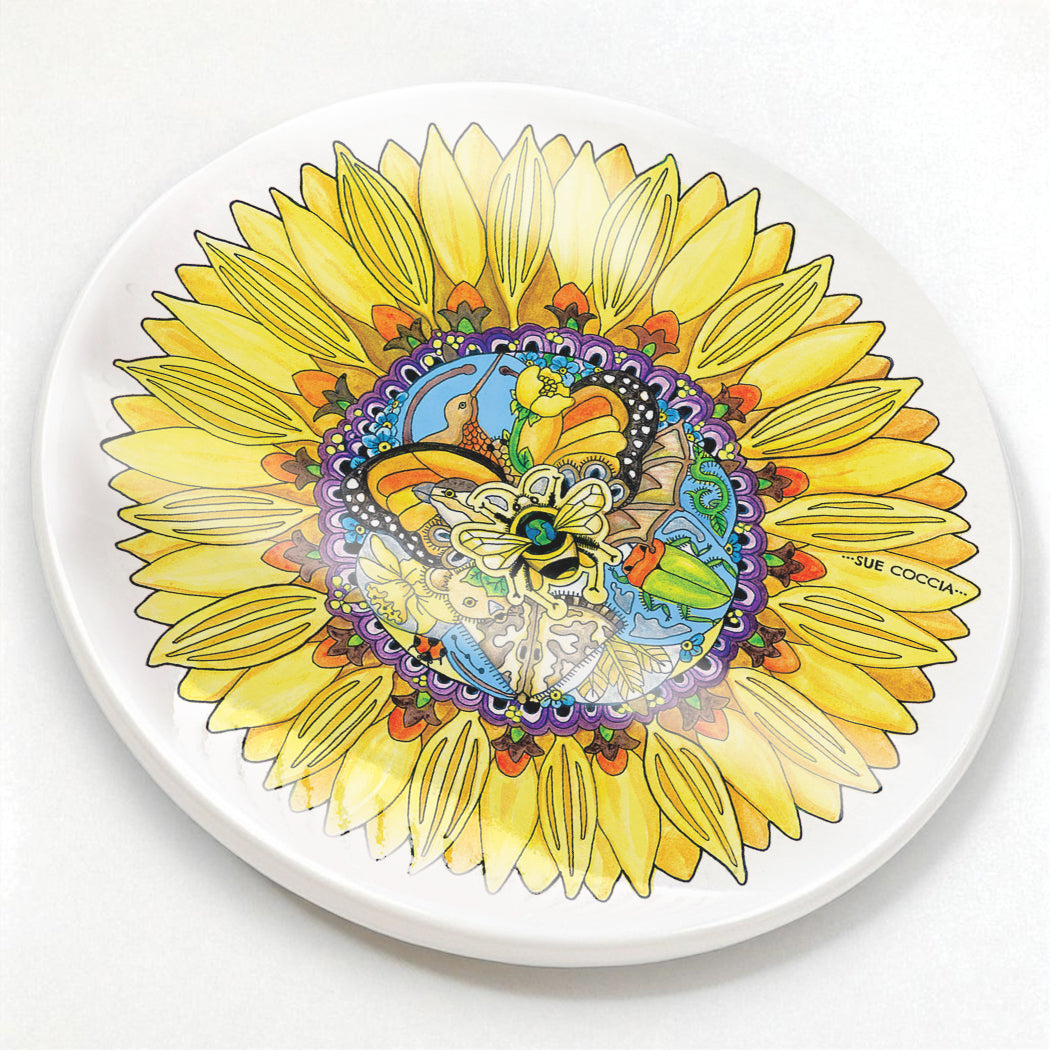 Sunflower Glazed Ceramic Coaster