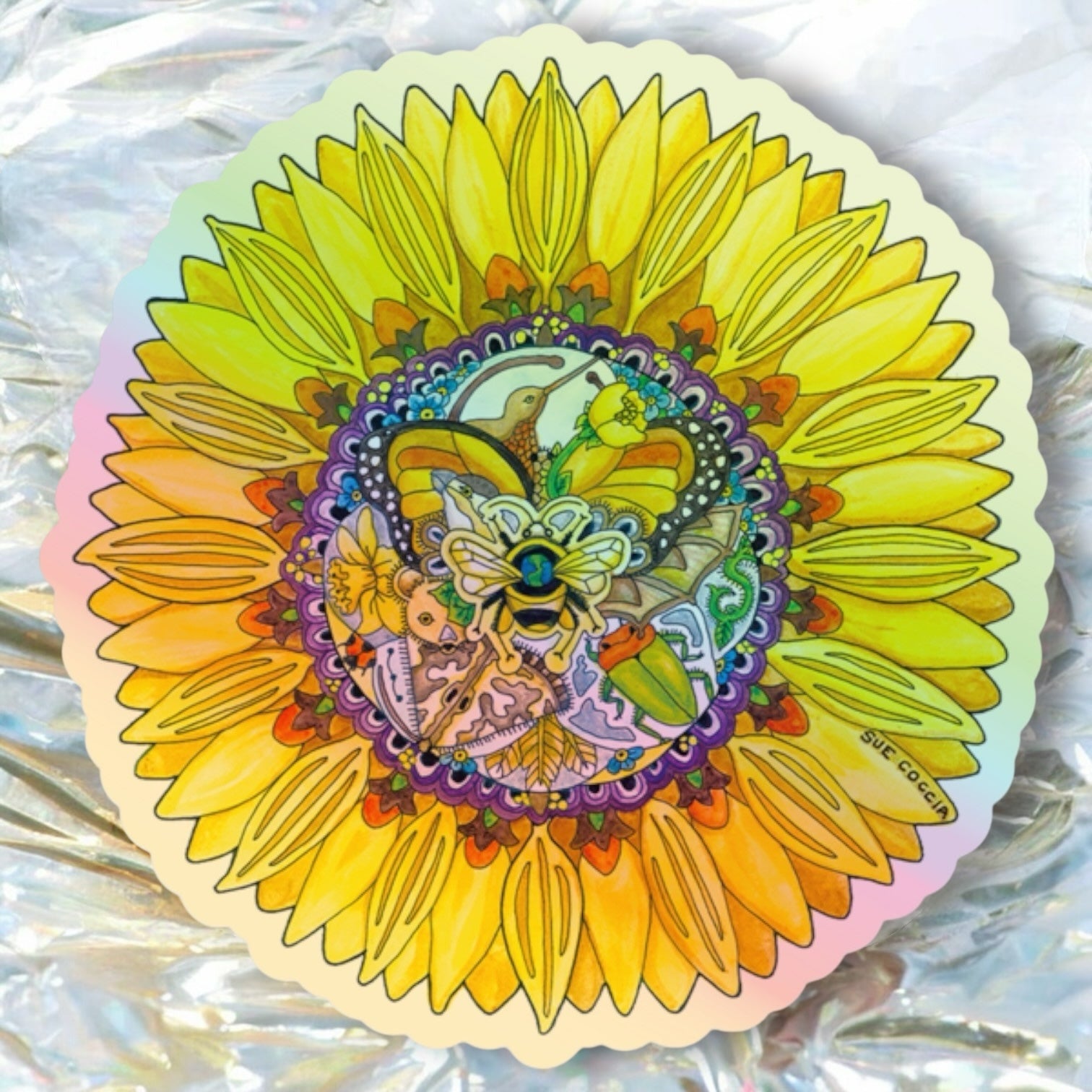 Sunflower Holographic Sticker