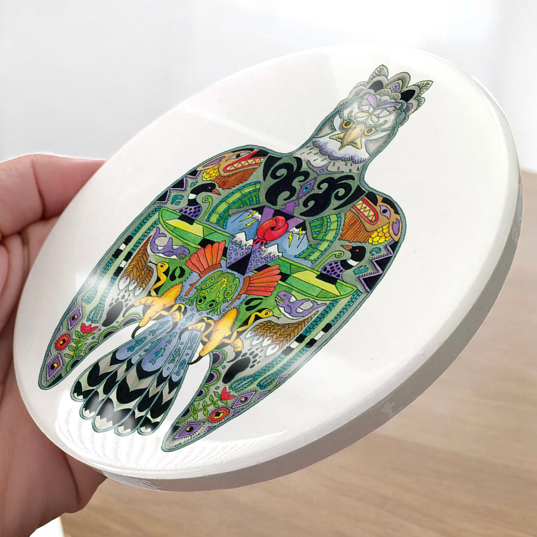 Thunderbird Glazed Ceramic Coaster