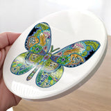 Tiger Faced Moth Glazed Ceramic Coaster