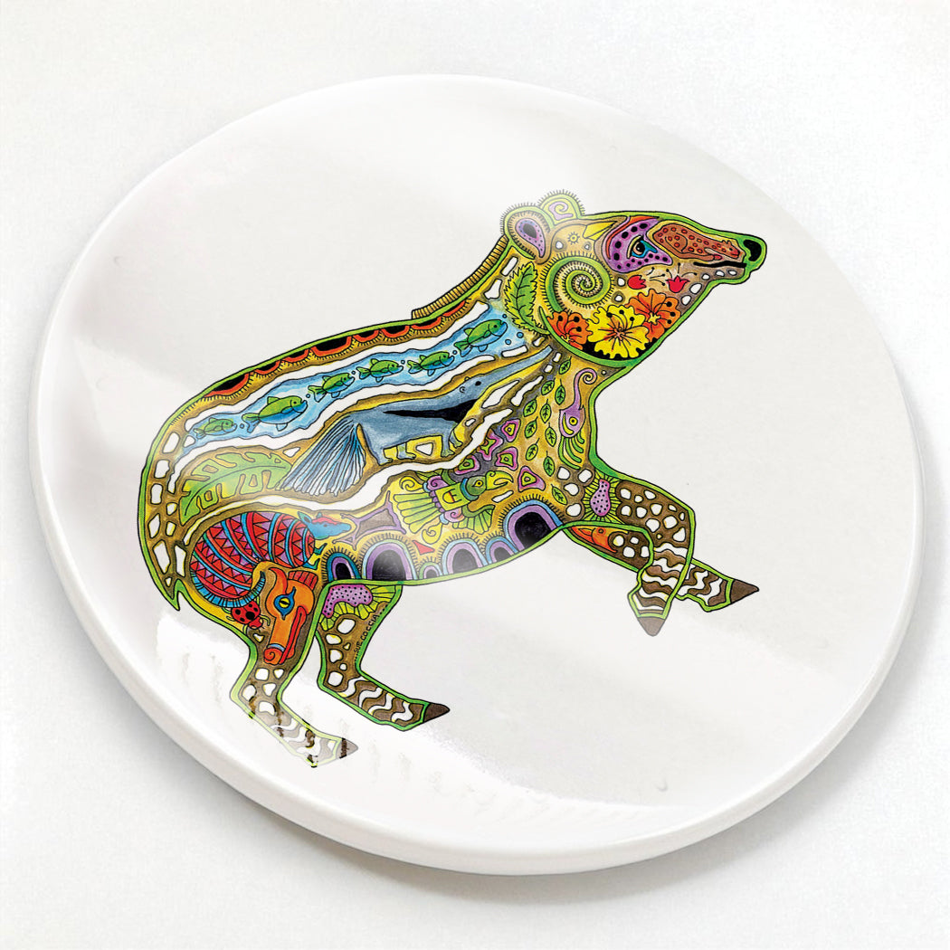 Tapir Glazed Ceramic Coaster