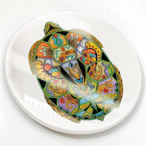 Tortoise Glazed Ceramic Coaster