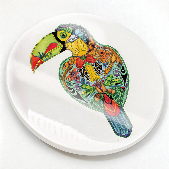 Toucan Glazed Ceramic Coaster