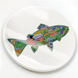 Trout Glazed Ceramic Coaster