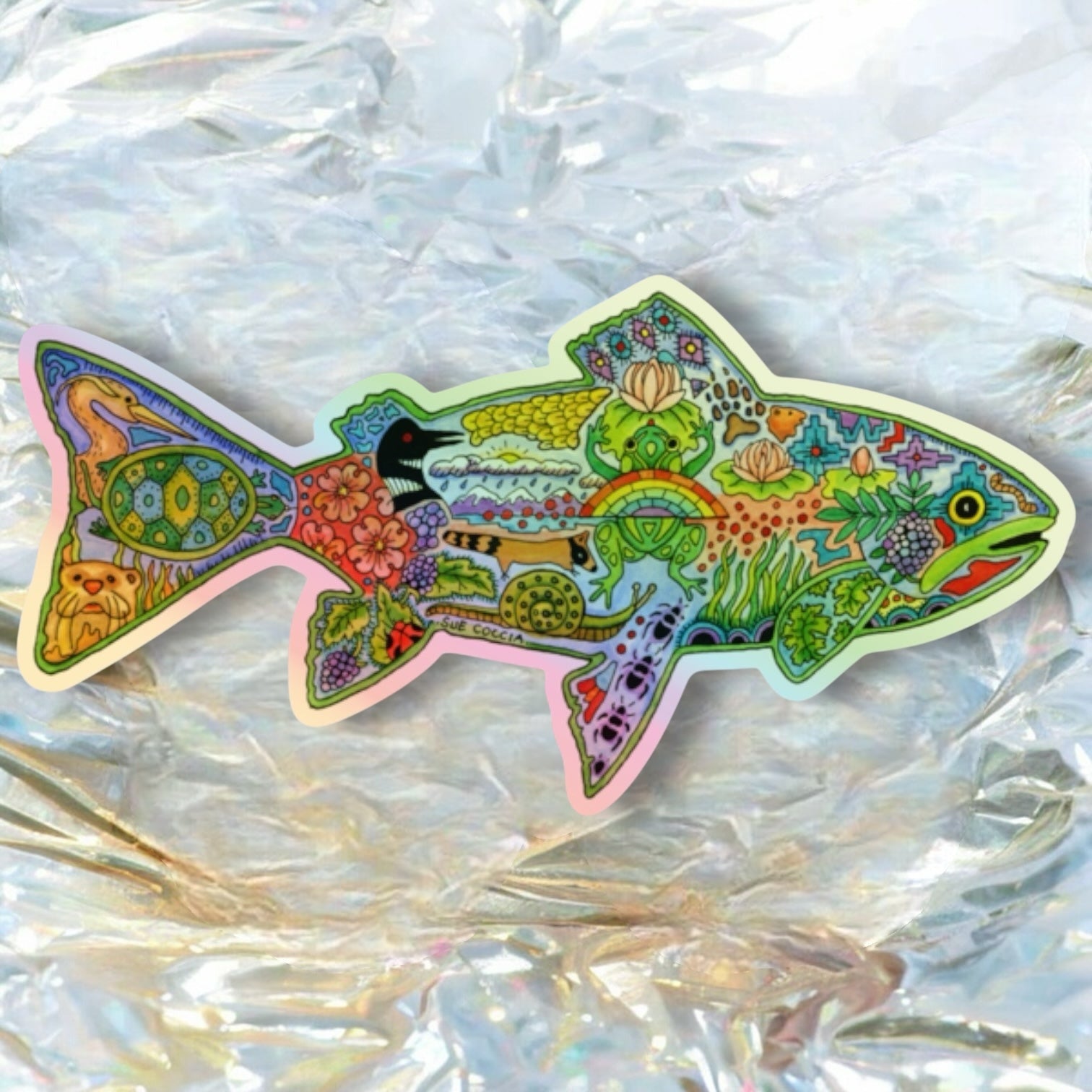 Trout Holographic Sticker
