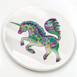 Unicorn Glazed Ceramic Coaster
