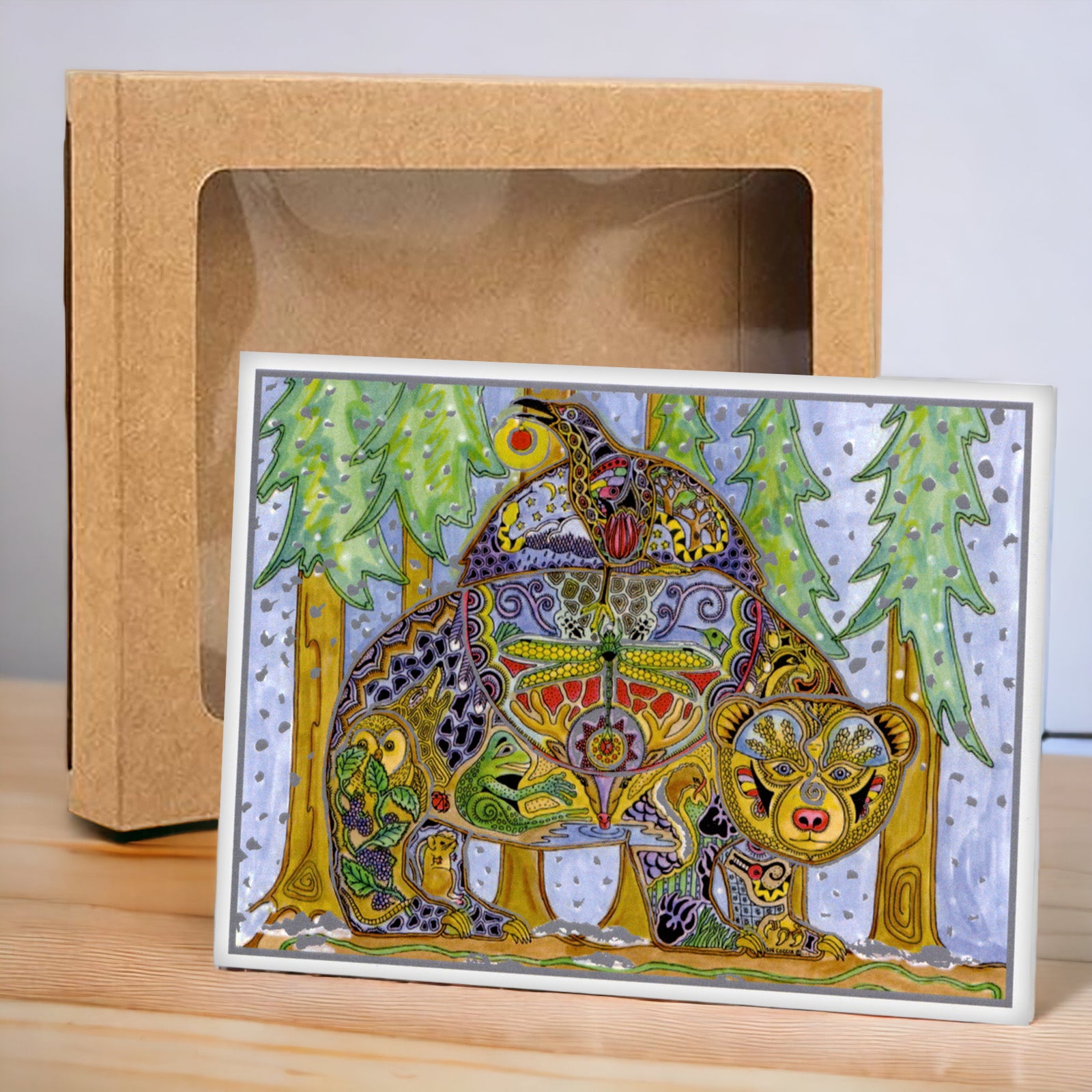 Raven Bear Holiday Boxed Card Set (8)