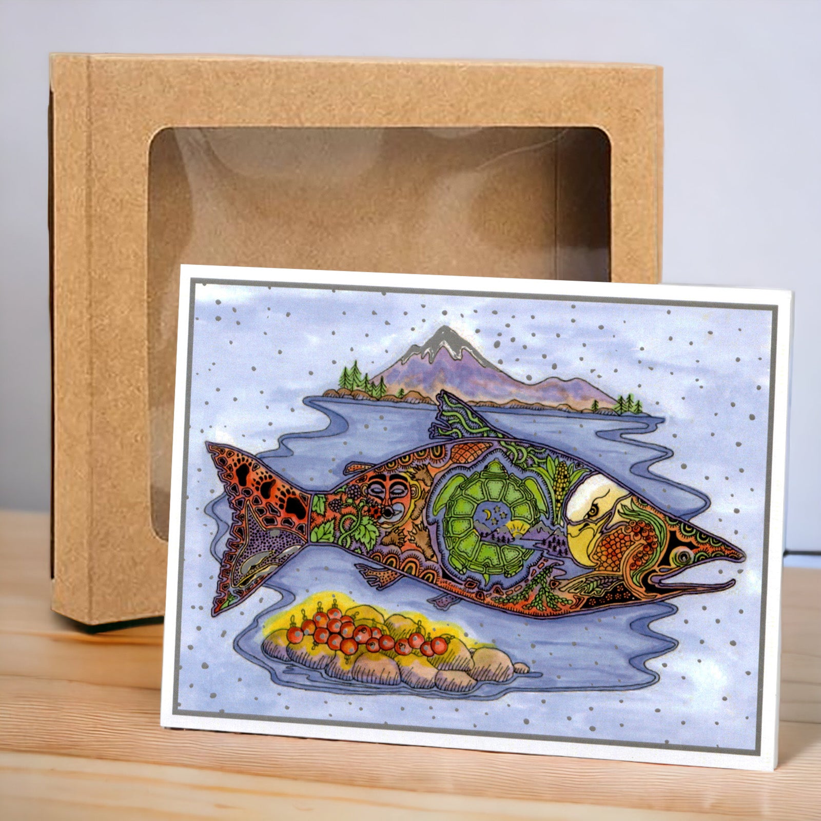 Salmon Holiday Boxed Card Set (8)