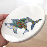 Whales  Glazed Ceramic Coaster