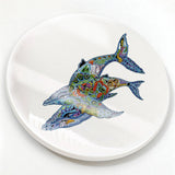 Whales  Glazed Ceramic Coaster