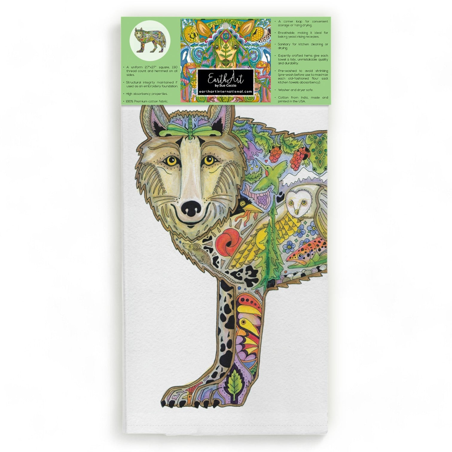Wolf Standing Flour Sack Towel