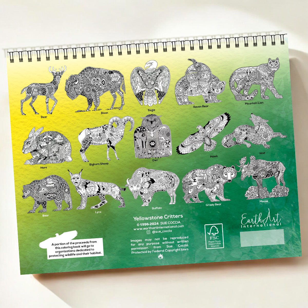 Yellowstone Critters Coloring Book