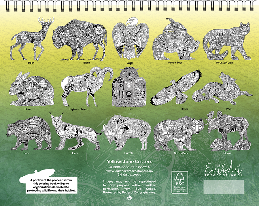Yellowstone Critters Coloring Book