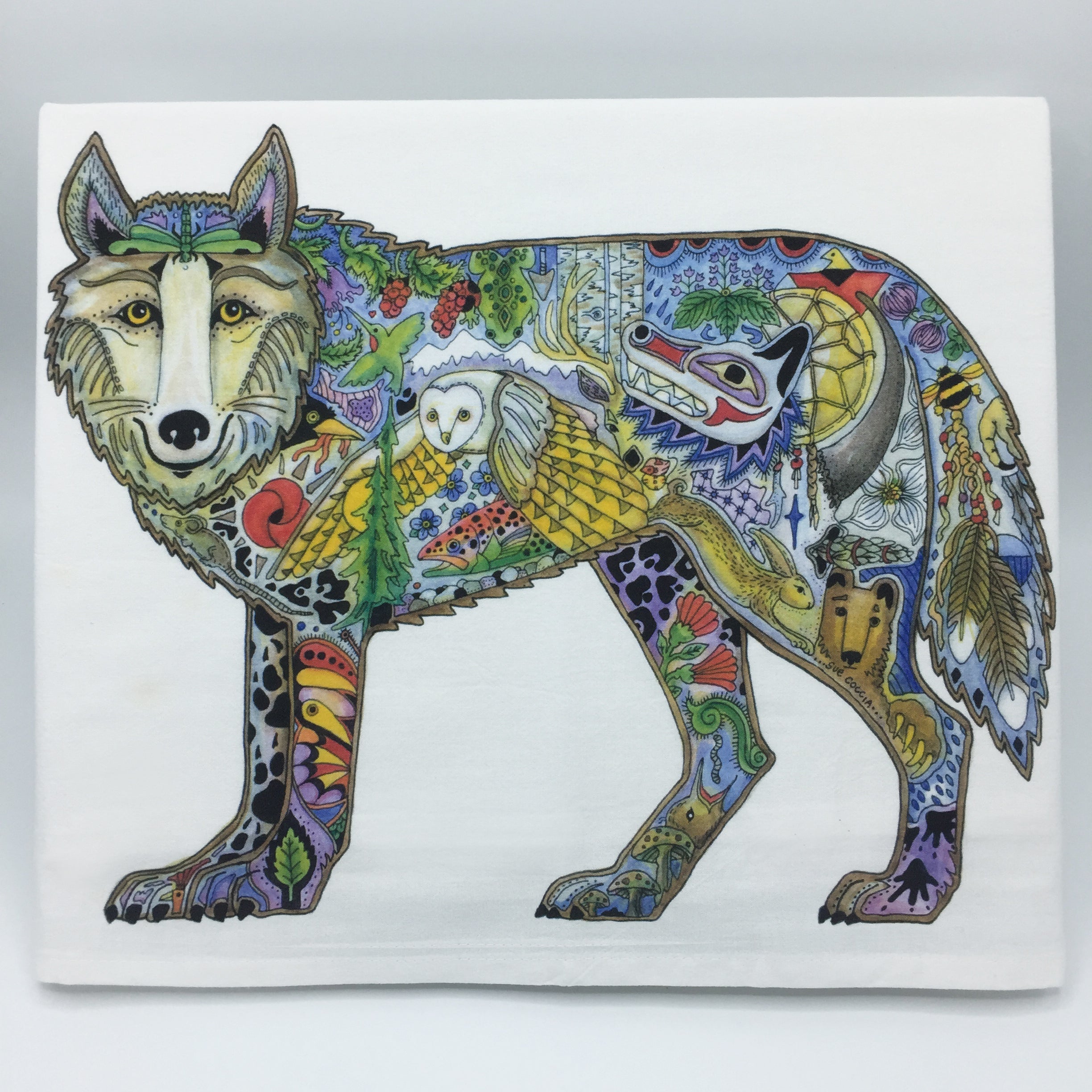 Wolf Standing Flour Sack Towel