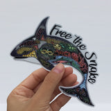 " Free The Snake " Orca Sticker. 100% of the proceeds from this sticker will go to the Center for Whale Research