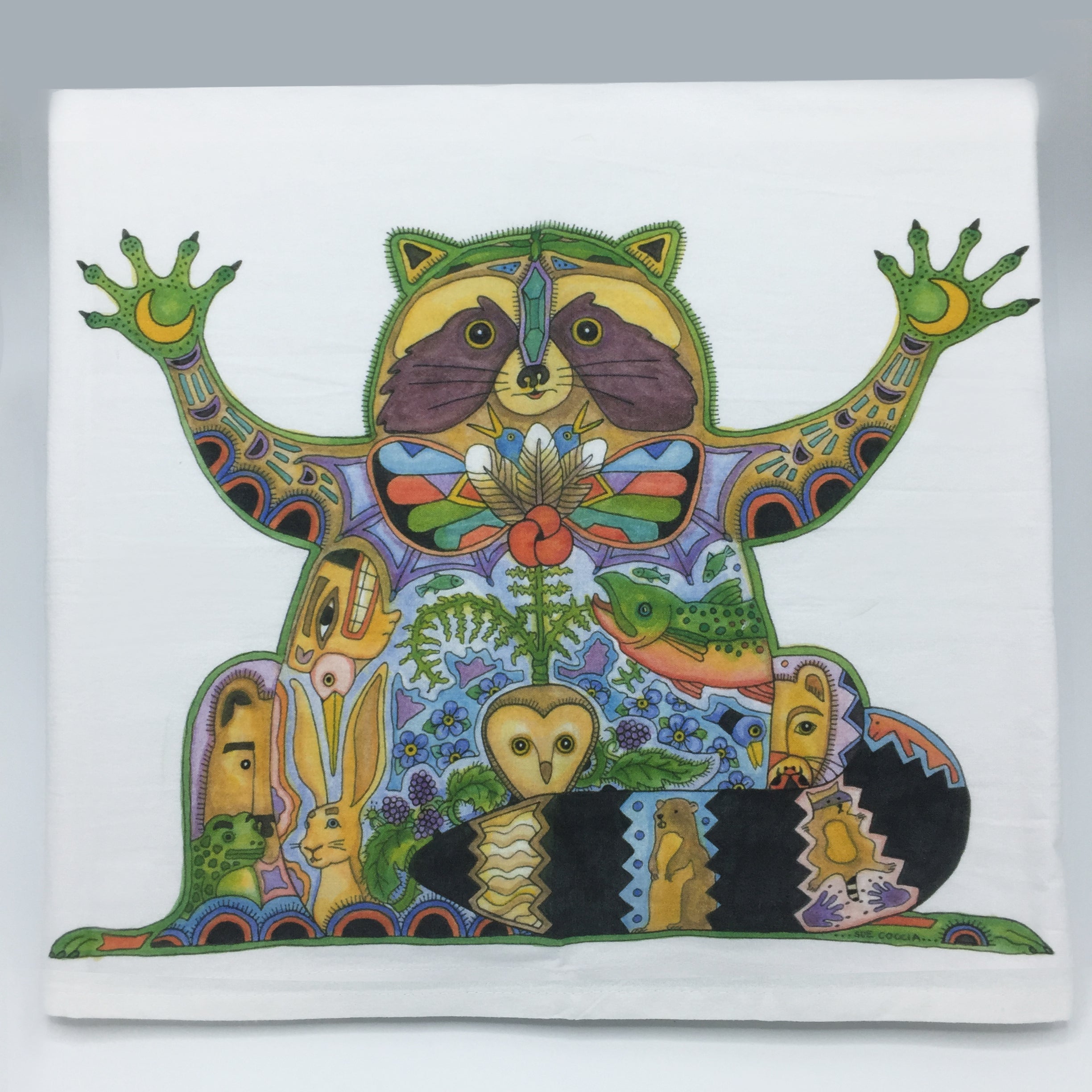 Raccoon Flour Sack Towel