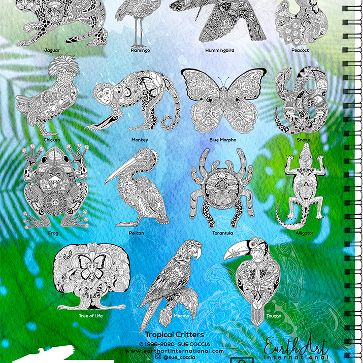 Tropical Critters Coloring Book