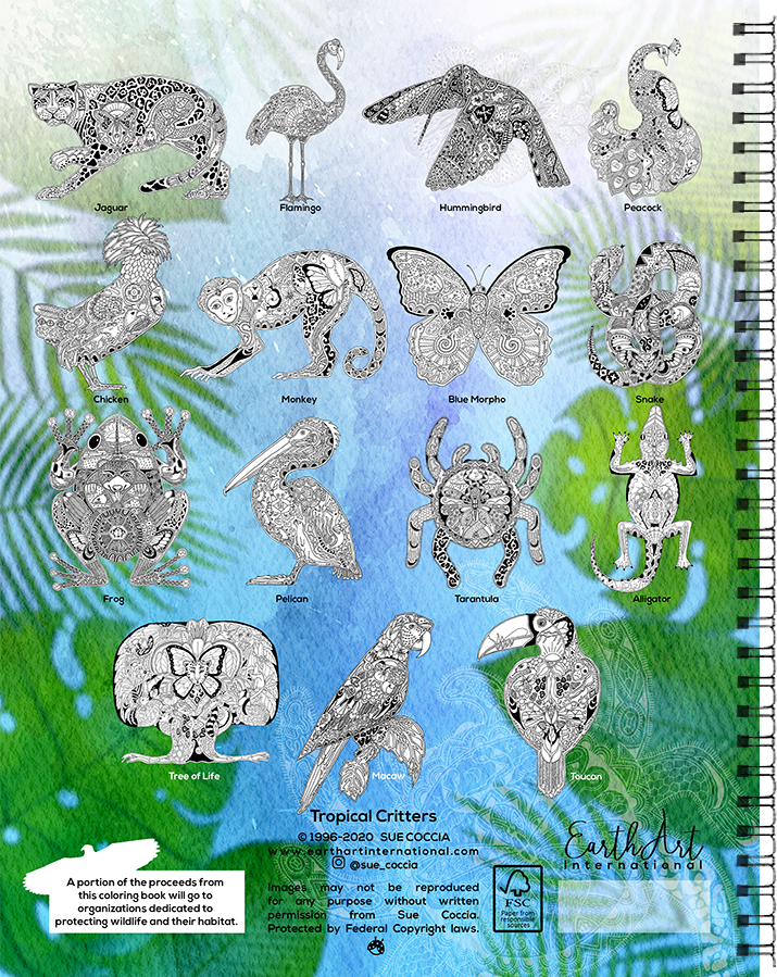 Tropical Critters Coloring Book