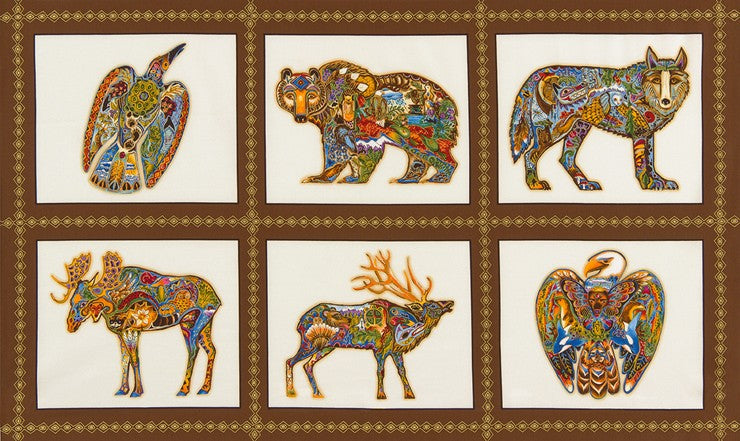 Animal Spirits Fabric 15820-169 EARTH