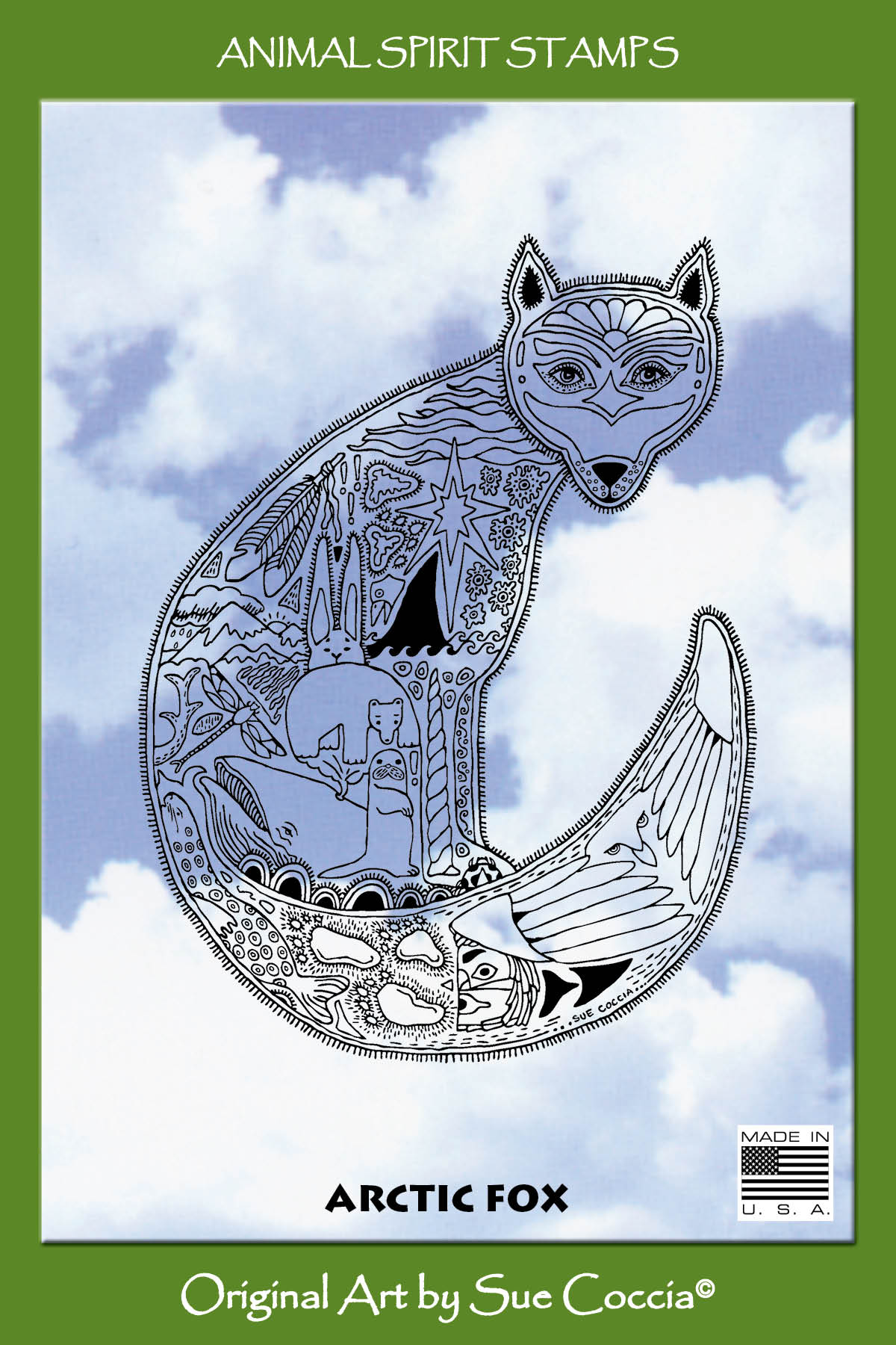 Arctic Fox Rubber Stamp