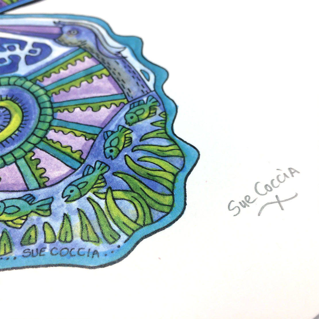 Blue Morpho Butterfly Signed Print