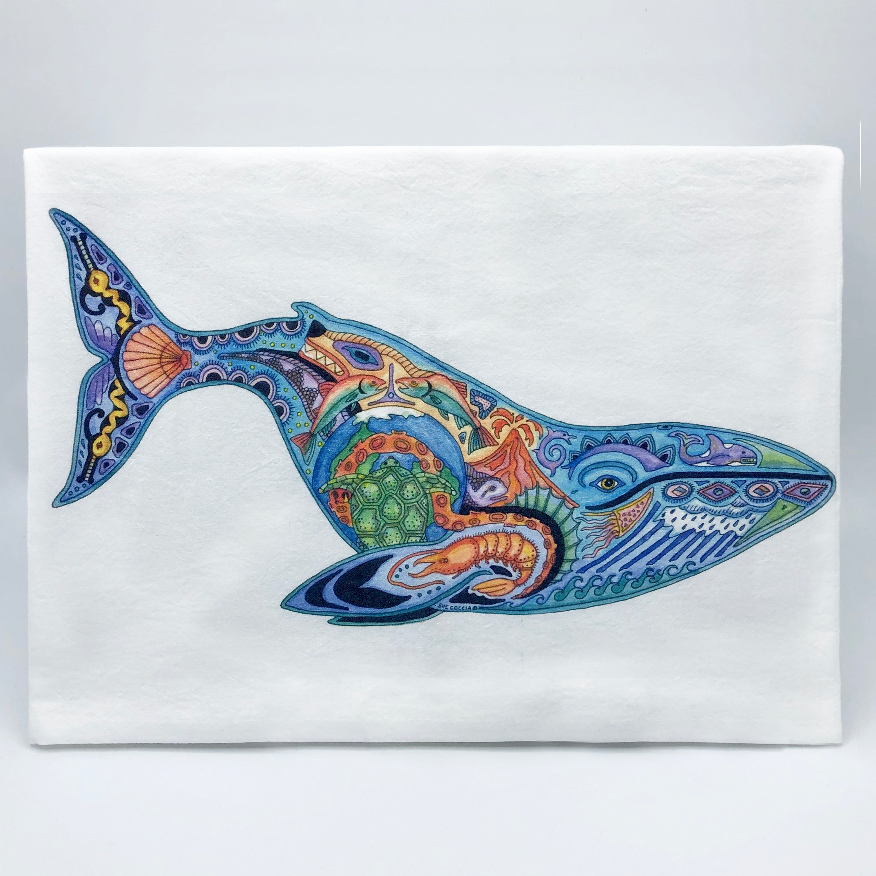 Blue Whale Flour Sack Towel