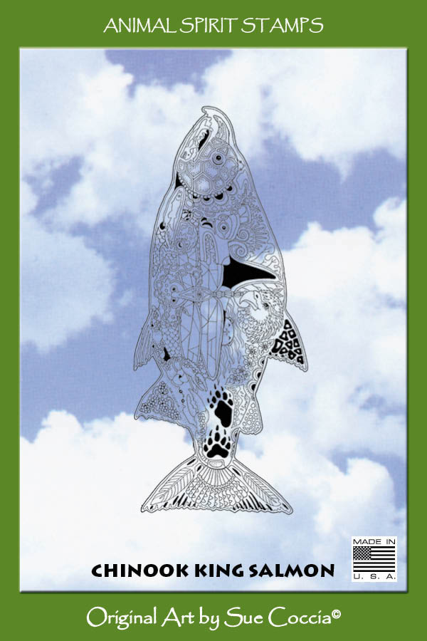 Chinook Salmon Rubber Stamp