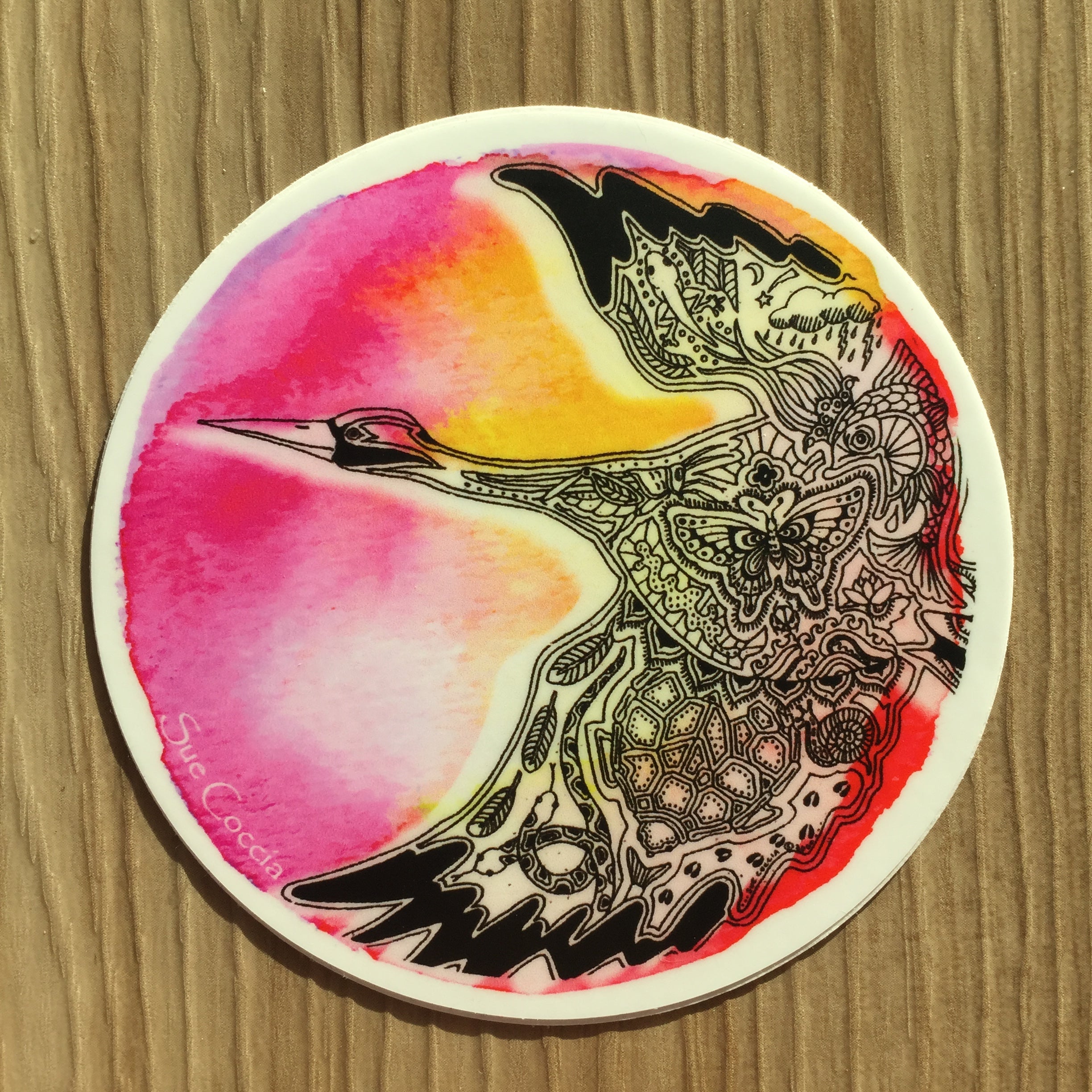 Round Crane Sticker