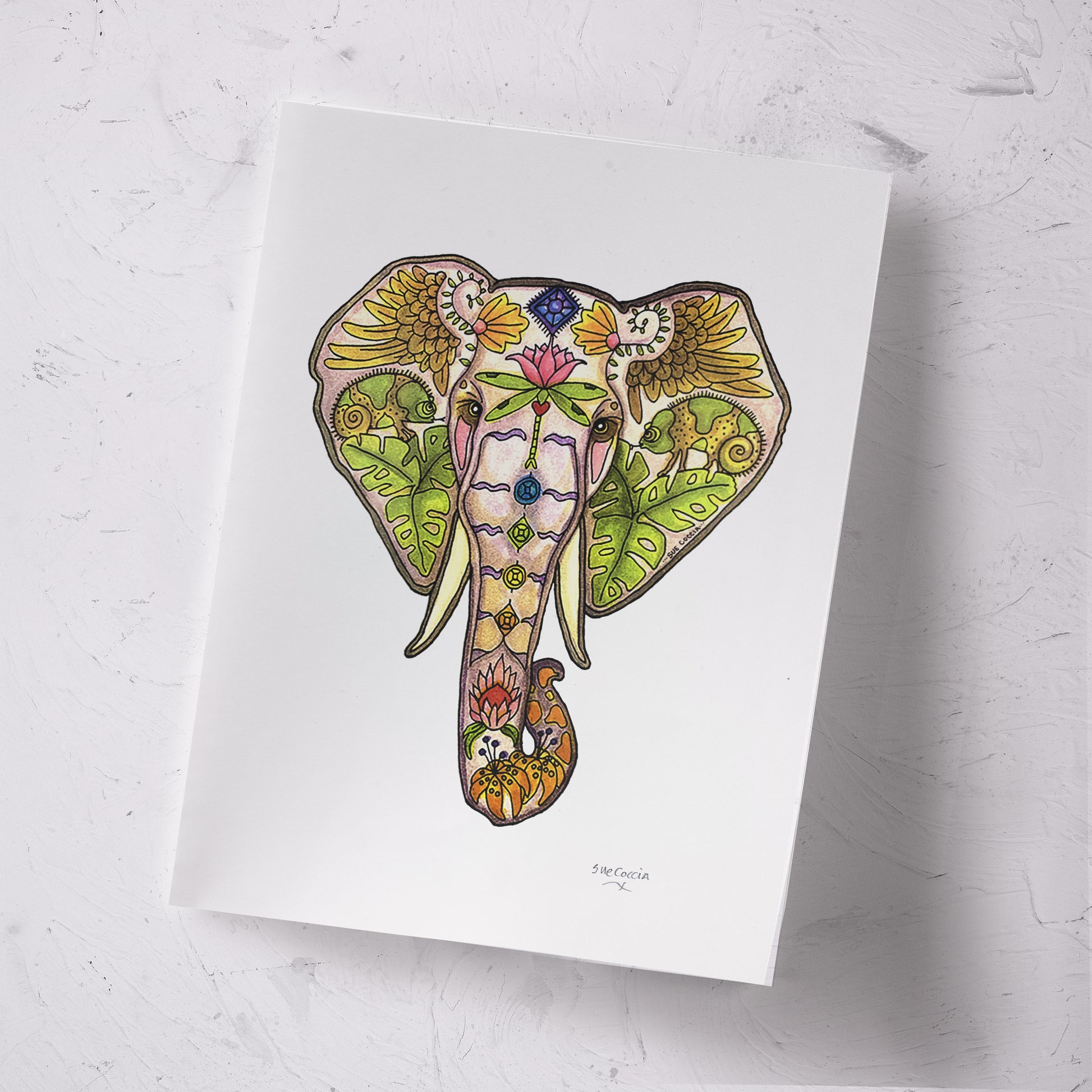 Mabula Elephant head Signed Print