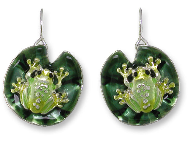 Frog On Lily Pad Earrings