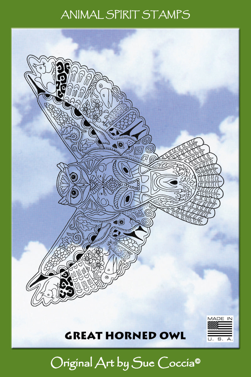 Great Horned Owl Rubber Stamp