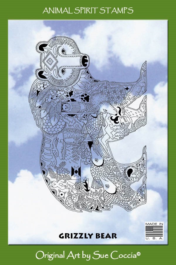 Grizzly Rubber Stamp