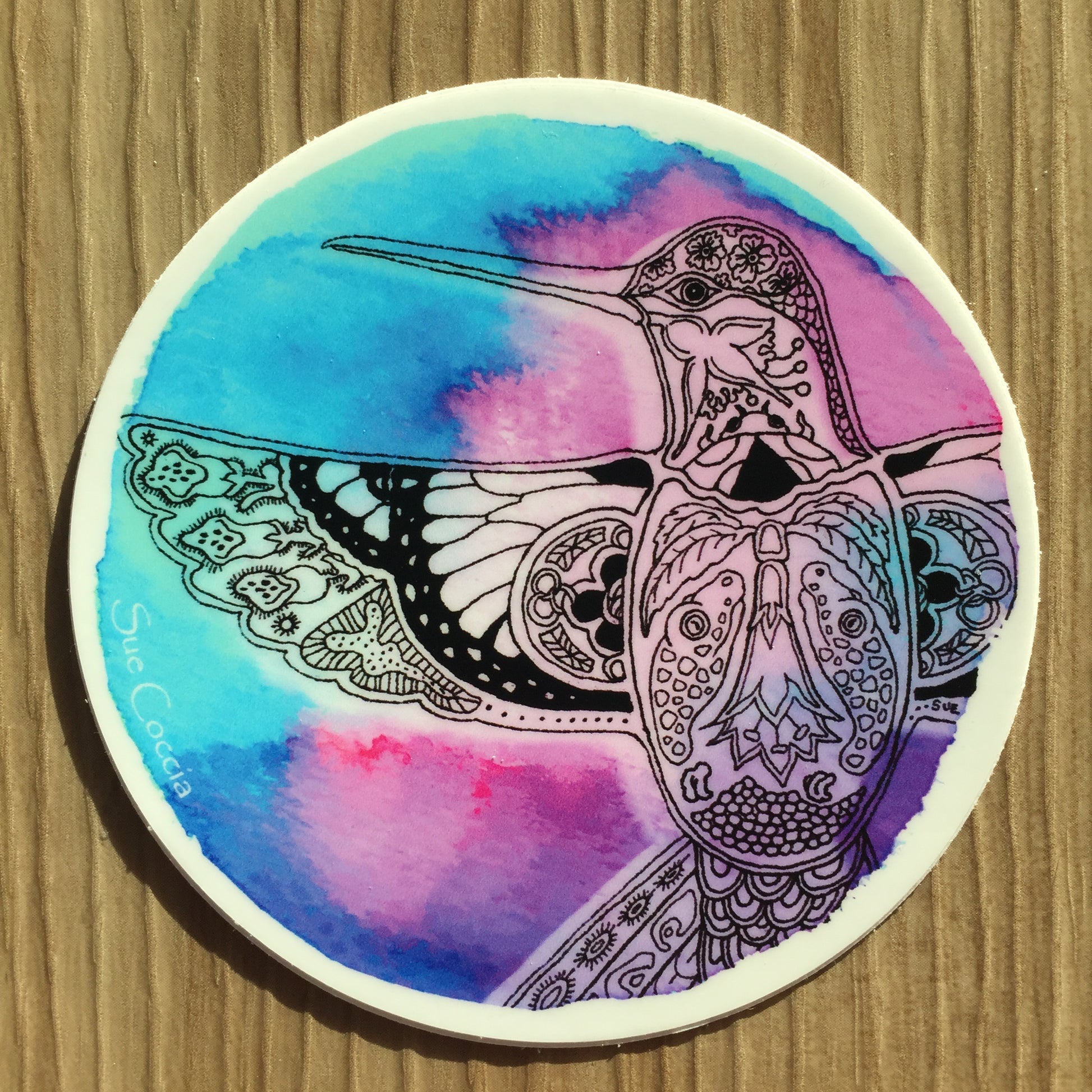 Round Hummingbird Sticker