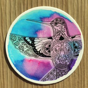 Hummingbird Round Sticker