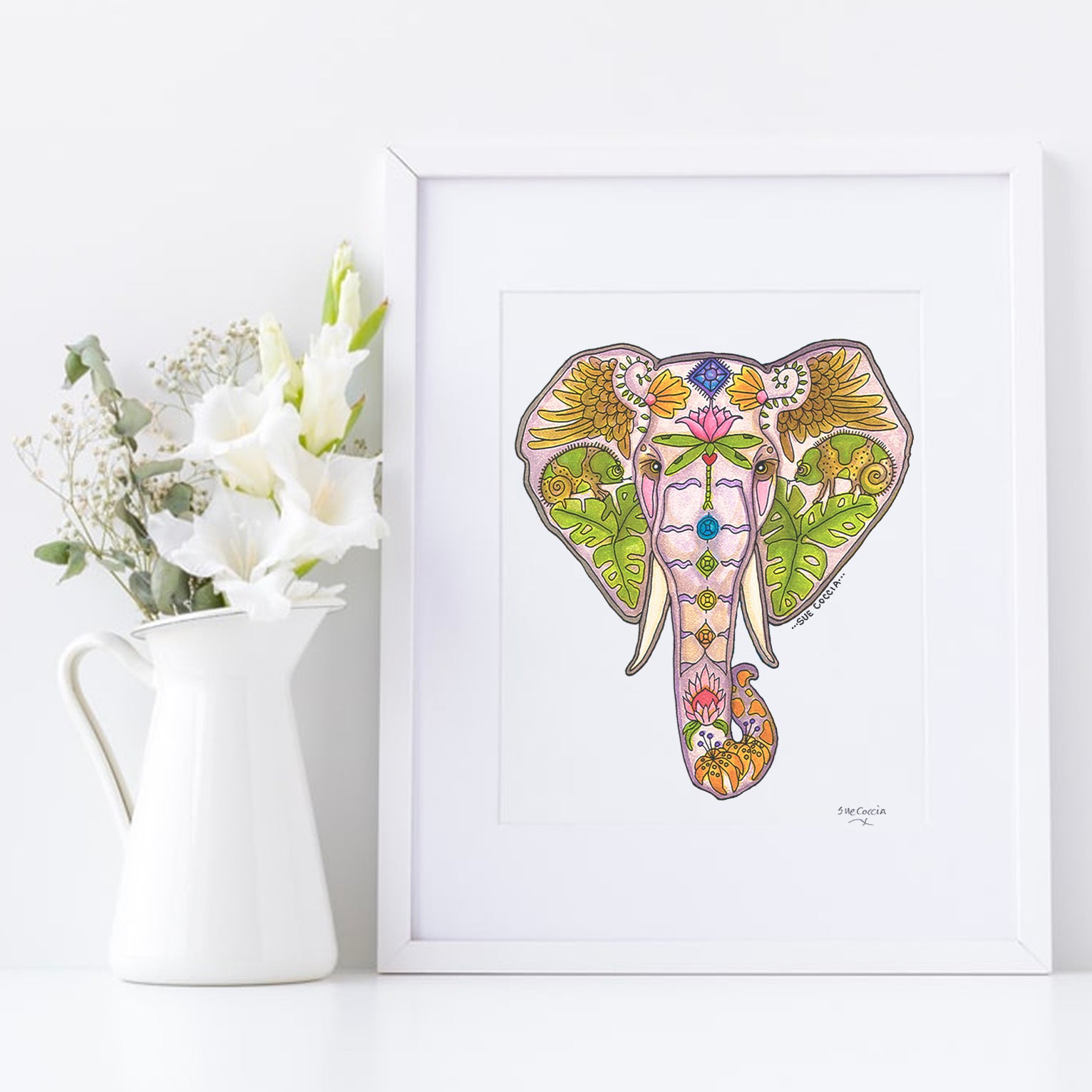 Mabula Elephant head Signed Print