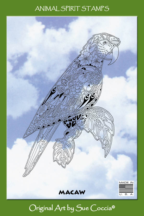 Macaw Rubber Stamp