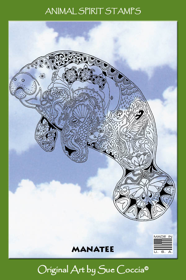 Manatee Rubber Stamp