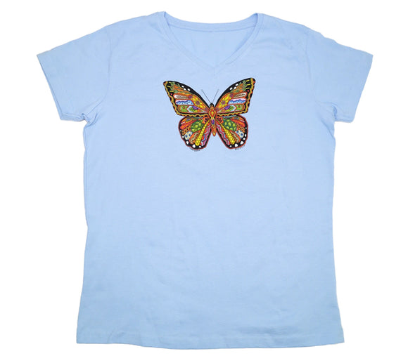 Monarch Butterfly Premium V-neck fitted ladies shirt