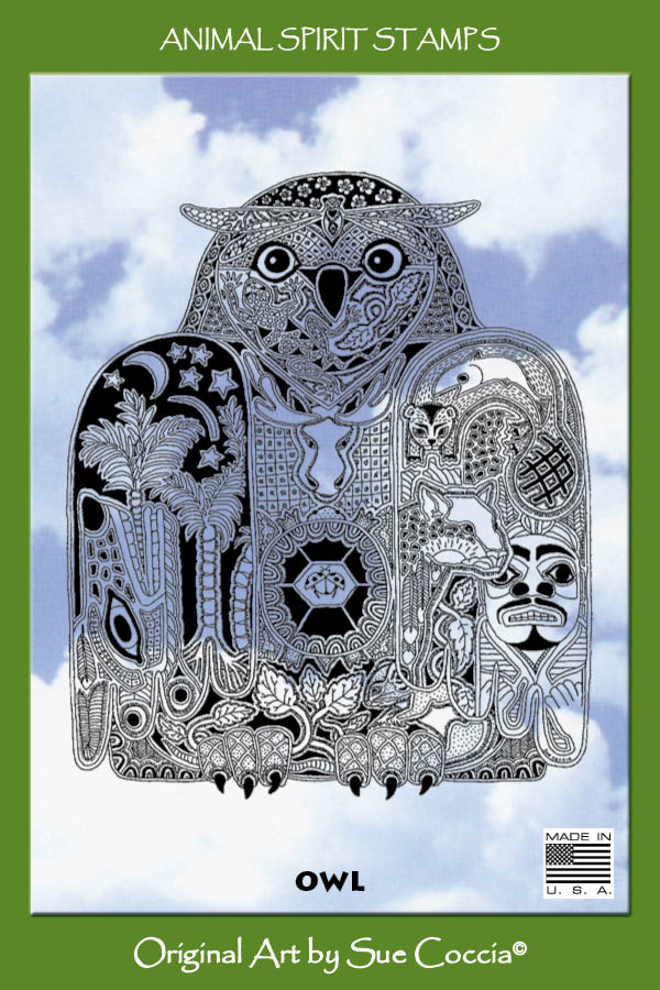 Owl Rubber Stamp