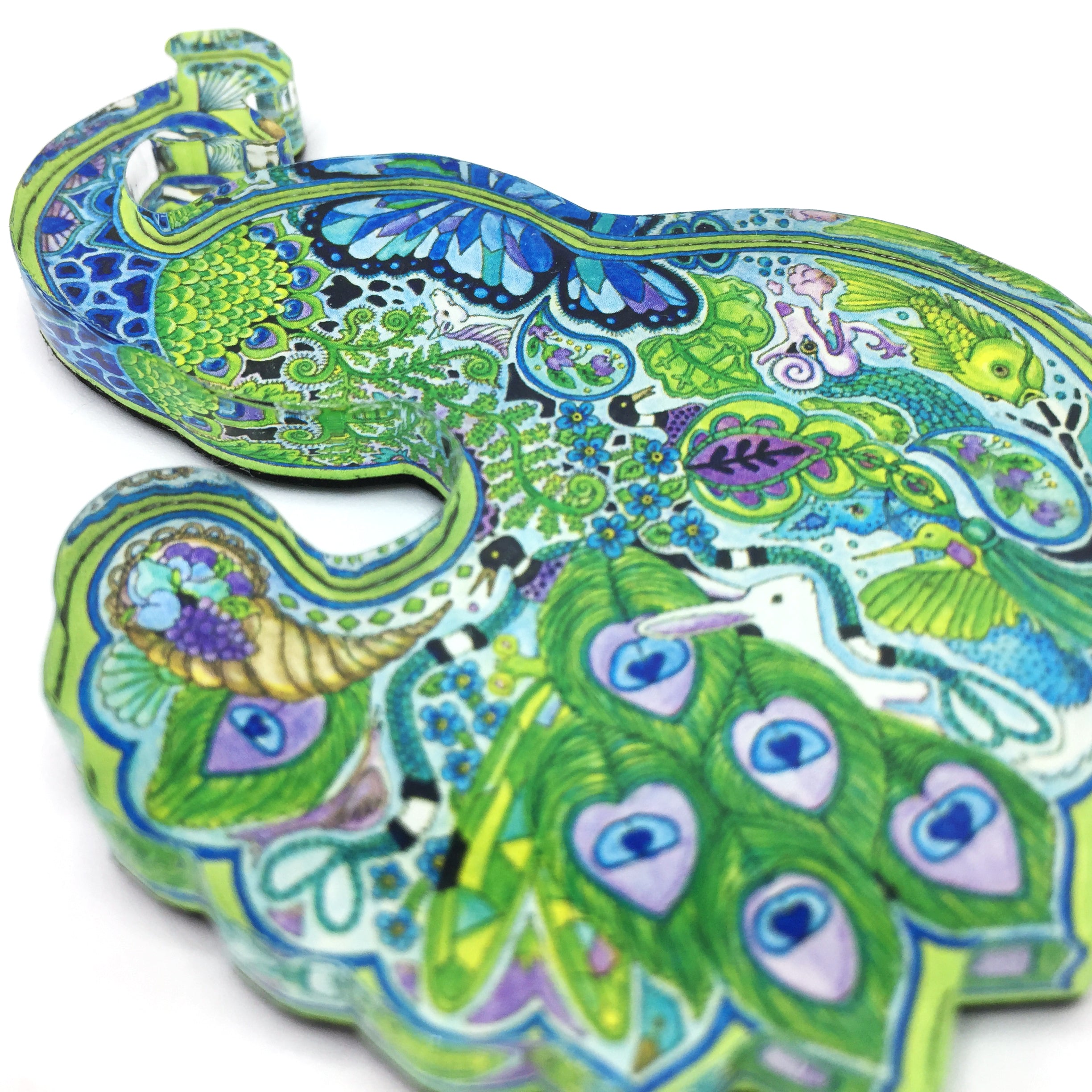 Peacock Magnets and Keychains