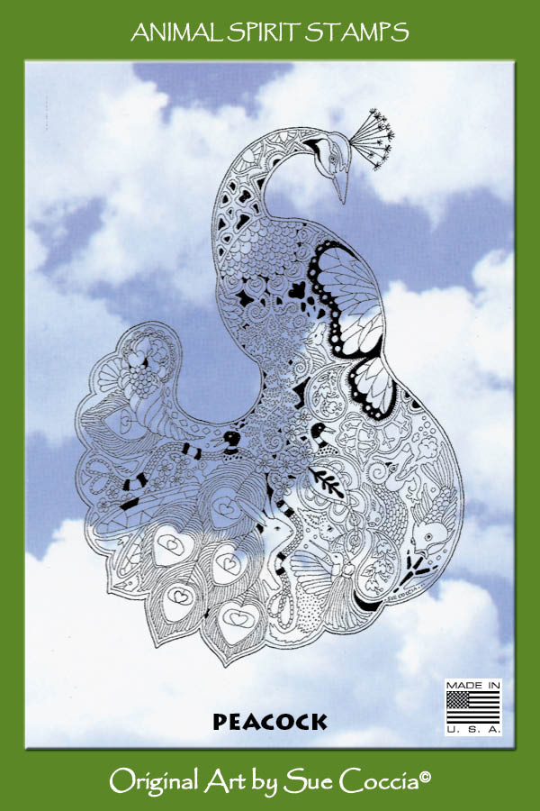 Peacock Rubber Stamp