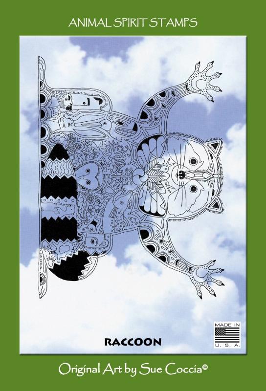 Raccoon Rubber Stamp