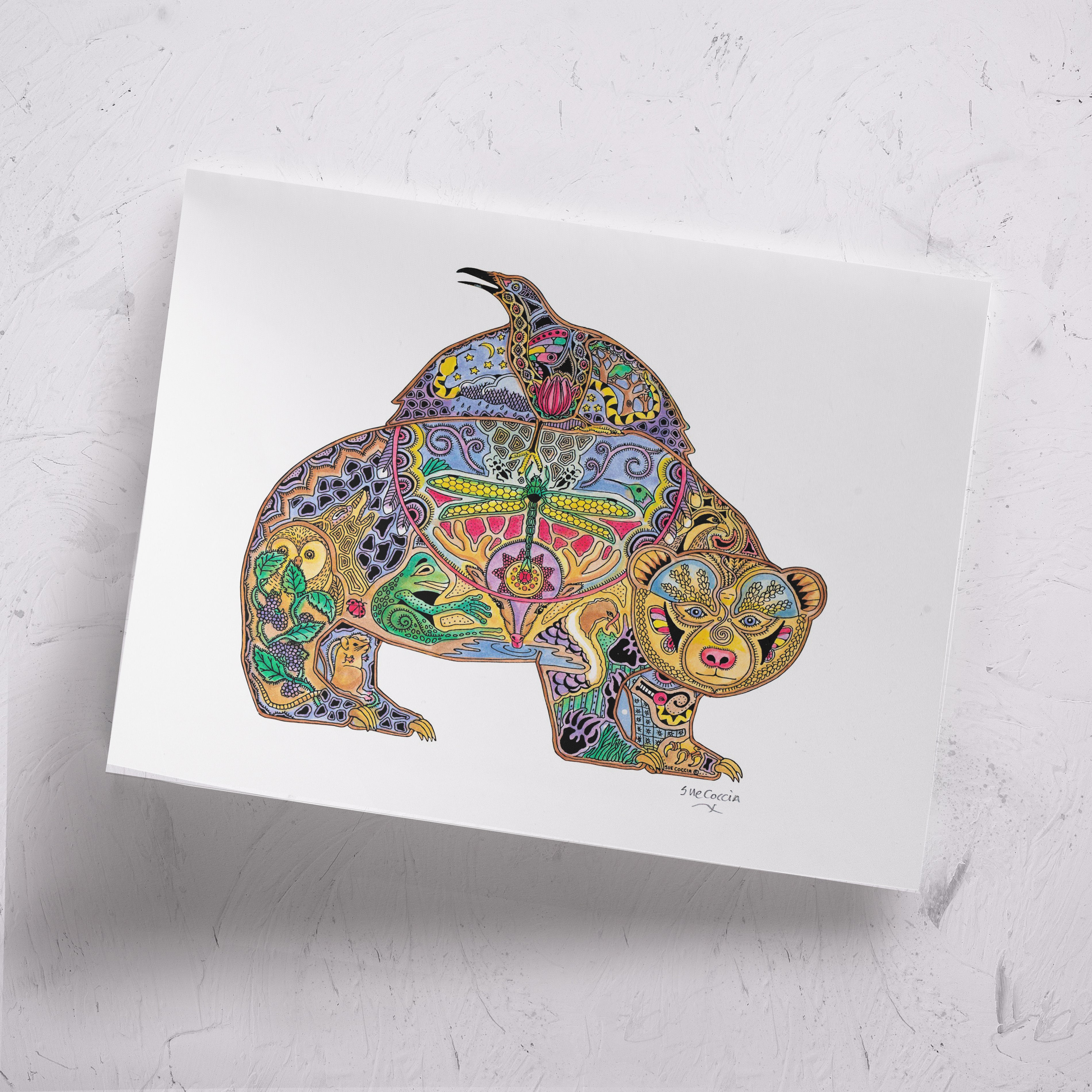 Raven Bear Signed Print